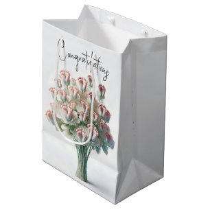 Bloemenboeket met roze Baby voeten Medium Cadeauzakje