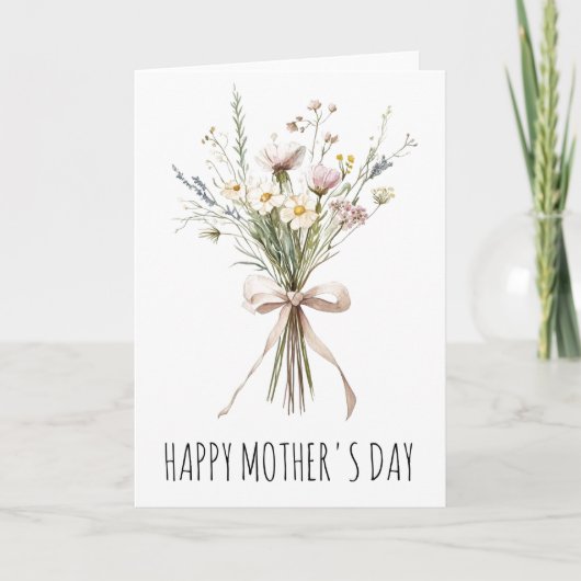 Bloemenboeket Moederdag Wilde Bloemen Kaart (Voorkant)