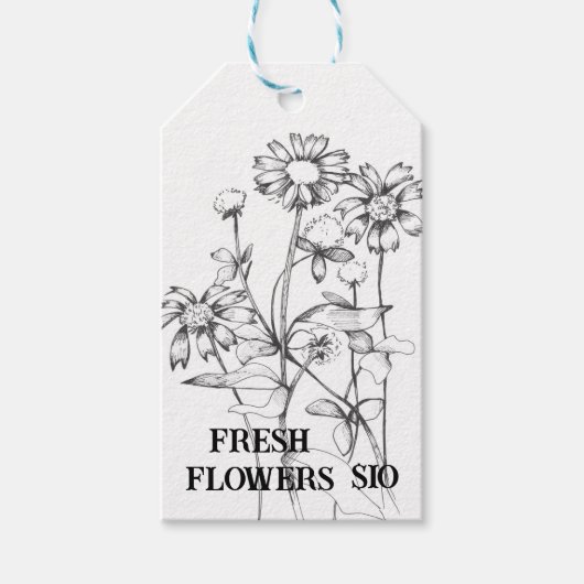 Bloemenboeket Prijs Label Boeren Markt Cadeaulabel (Voorkant)