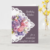 Bloemenboeket schoondochter Verjaardag Kaart (Gele Bloem)