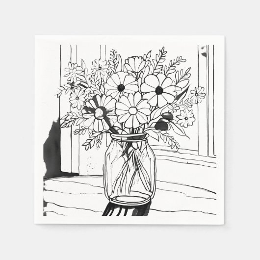 Bloemenboeket Servet (Voorkant)
