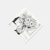 Bloemenboeket Servet (Hoek)
