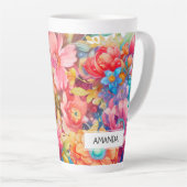 Bloemenboeket Sinaasappel & Blauw Boho Latte Mok (Rechterhoek)