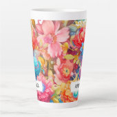 Bloemenboeket Sinaasappel & Blauw Boho Latte Mok (Voorkant)