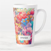 Bloemenboeket Sinaasappel & Blauw Boho Latte Mok (Rechts)