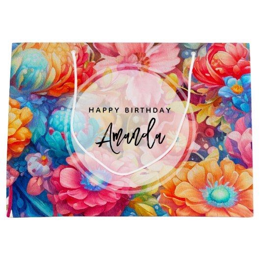 Bloemenboeket Sinaasappel & Blue Boho Verjaardag Groot Cadeauzakje (Voorkant)