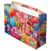 Bloemenboeket Sinaasappel & Blue Boho Verjaardag Groot Cadeauzakje (Achterkant Gekanteld)