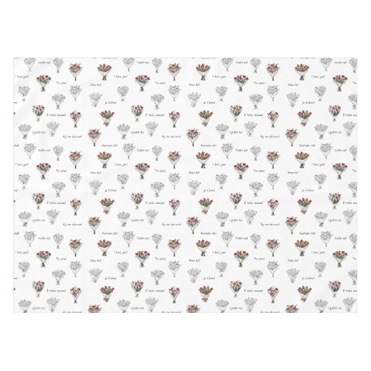 Bloemenboeket tafelkleed (Voorkant (Horizontaal))