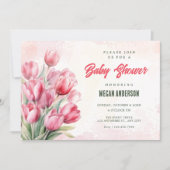 Bloemenboeket tulpen baby shower kaart (Voorkant)