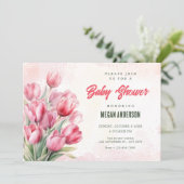 Bloemenboeket tulpen baby shower kaart (Staand voorkant)