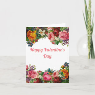 Bloemenboeket Valentijnsdag Kaart