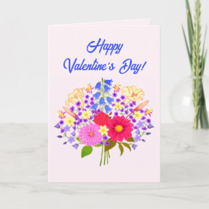 Bloemenboeket Valentijnsdag wenskaart Bedankkaart