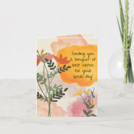 Bloemenboeket Verjaardag Kaart