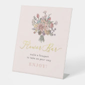 Bloemenboeket vers van de markt Bloemenbar Reclamebord Met Voetstuk (Voorkant)