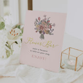 Bloemenboeket vers van de markt Bloemenbar Reclamebord Met Voetstuk