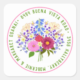 Bloemenboeket Vierkante Sticker