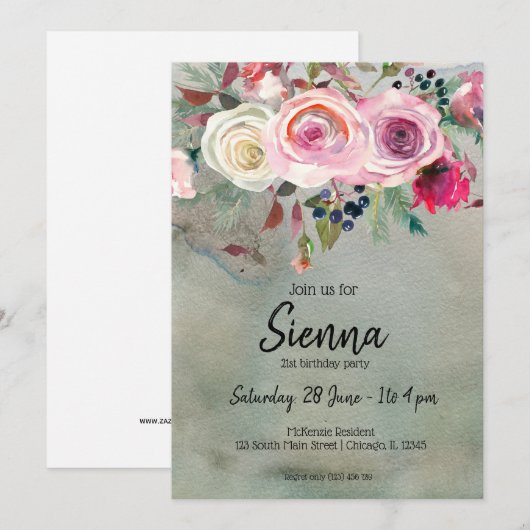 Bloemenboeket voor alle gelegenheden kaart (Voorkant / Achterkant)