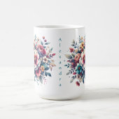 Bloemenboeket waterverf gepersonaliseerd koffiemok (Center)