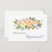 Bloemenboeket wordt mijn bruidsmeisje kaart (Voorkant / Achterkant)