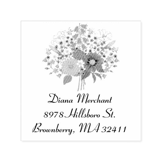 Bloemenboeket Zelfinktende Stempel (Design)