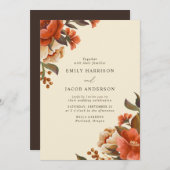  bloemenboeketten bruiloft kaart (Voorkant / Achterkant)