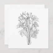 Bloemenboeketten met lijnbloemen. save the date (Voorkant / Achterkant)