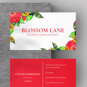 Bloemenboerderij, Bloemist, Ontwerper Helder Zinni Visitekaartje