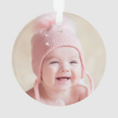 Bloemenbogen roze en Paarse baby's eerste kerst Ornament (achterkant)