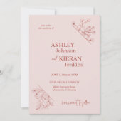  bloemenboho bruiloft kaart (Voorkant)