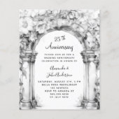 Bloemenboog 25e huwelijksverjaardag uitnodiging (Voorkant)