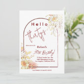 Bloemenboog 30e verjaardag uitnodiging (Staand voorkant)