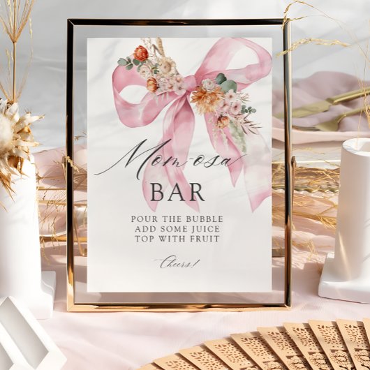 Bloemenboog Baby in Bloom Baby shower Mom-osa Bar Poster