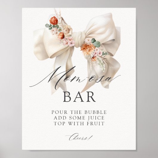 Bloemenboog Baby in Bloom Baby shower Mom-osa Bar Poster
