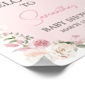 Bloemenboog Baby in Bloom Baby shower Welkom Poster (Hoek)