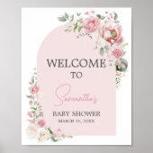 Bloemenboog Baby in Bloom Baby shower Welkom Poster (Voorkant)