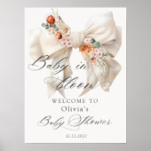 Bloemenboog Baby in Bloom Baby shower Welkom Poster (Voorkant)
