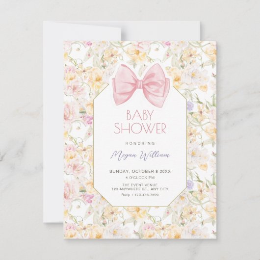  bloemenboog baby shower kaart (Voorkant)