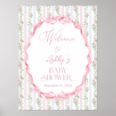 Bloemenboog Baby shower Welkom Poster (Voorkant)