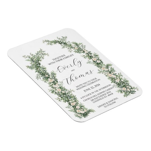 Bloemenboog bruiloft uitnodigingen magneet (Rechterzijde)