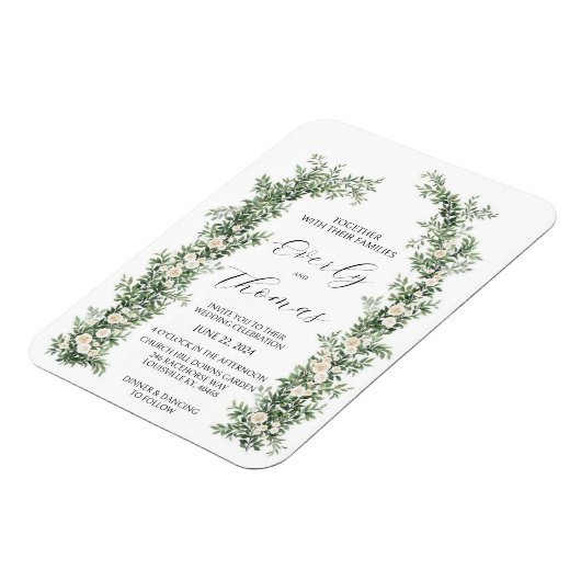 Bloemenboog bruiloft uitnodigingen magneet (Linkerzijde)