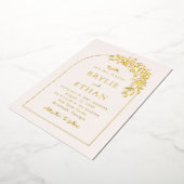 Bloemenboog FOLIE foto bruiloft uitnodiging (Gedraaid)