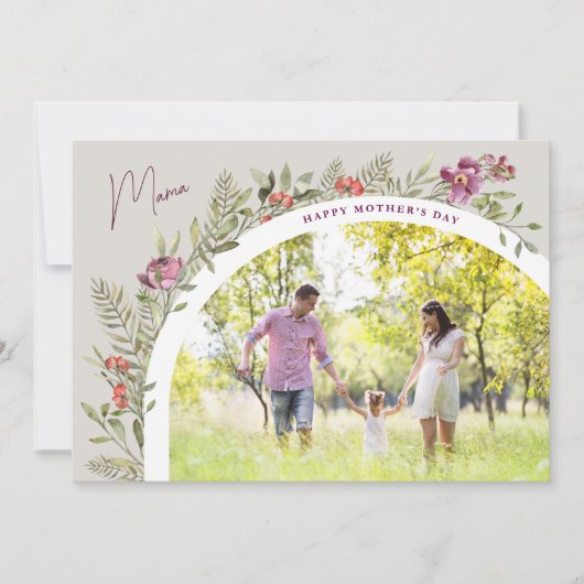 Bloemenboog foto Happy Moederdag Mama Kaart (Voorkant)