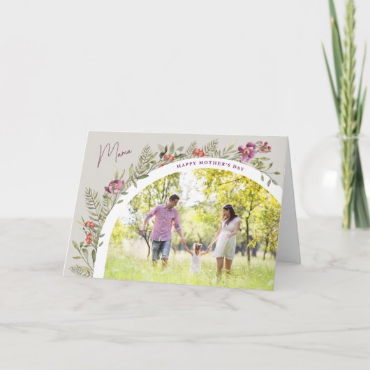Bloemenboog foto Happy Moederdag Mama Kaart (Voorkant)