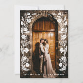 Bloemenboog foto save the date (Voorkant)