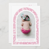 Bloemenboog geboorte aankondiging (Voorkant / Achterkant)