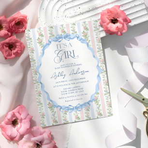 Bloemenboog Het is een Meisje Baby shower Kaart