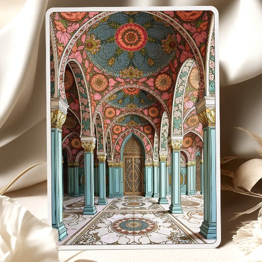  Bloemenboog & koepel Islamitische bruiloft Kaart