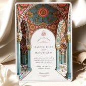  Bloemenboog & koepel Islamitische bruiloft Kaart