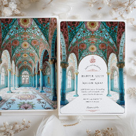  Bloemenboog & koepel Islamitische bruiloft Kaart