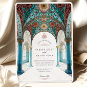 Bloemenboog & koepel Islamitische bruiloft Kaart